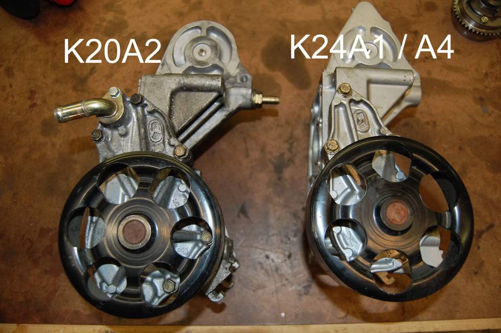 k20a2 vs k24a1a4 water pump housing